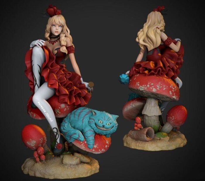 Alice in wonderland STL File 3D Model Print - Image 1