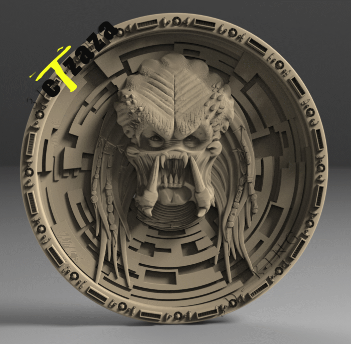 3d t STL Model 3D The Predator Hero for CNC Router Aspire Carving Engraver ArtCam 3D Printer Milling 3D Design High Quality Digital Model - Image 1