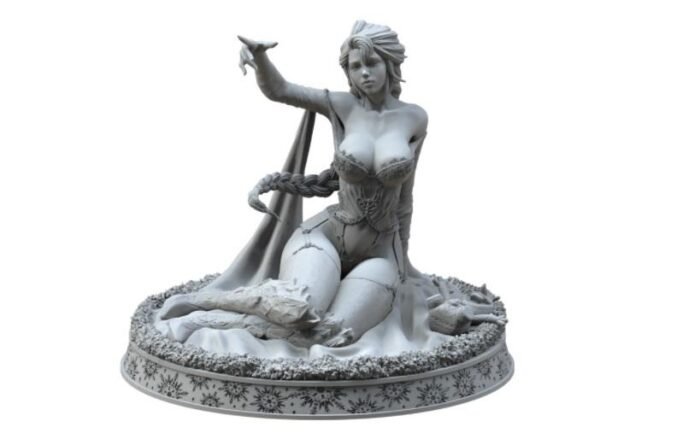 0-0-Frozen Elsa Statue Sexy Version 3D STL File - Image 1