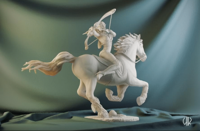 Elf on horse - Image 1