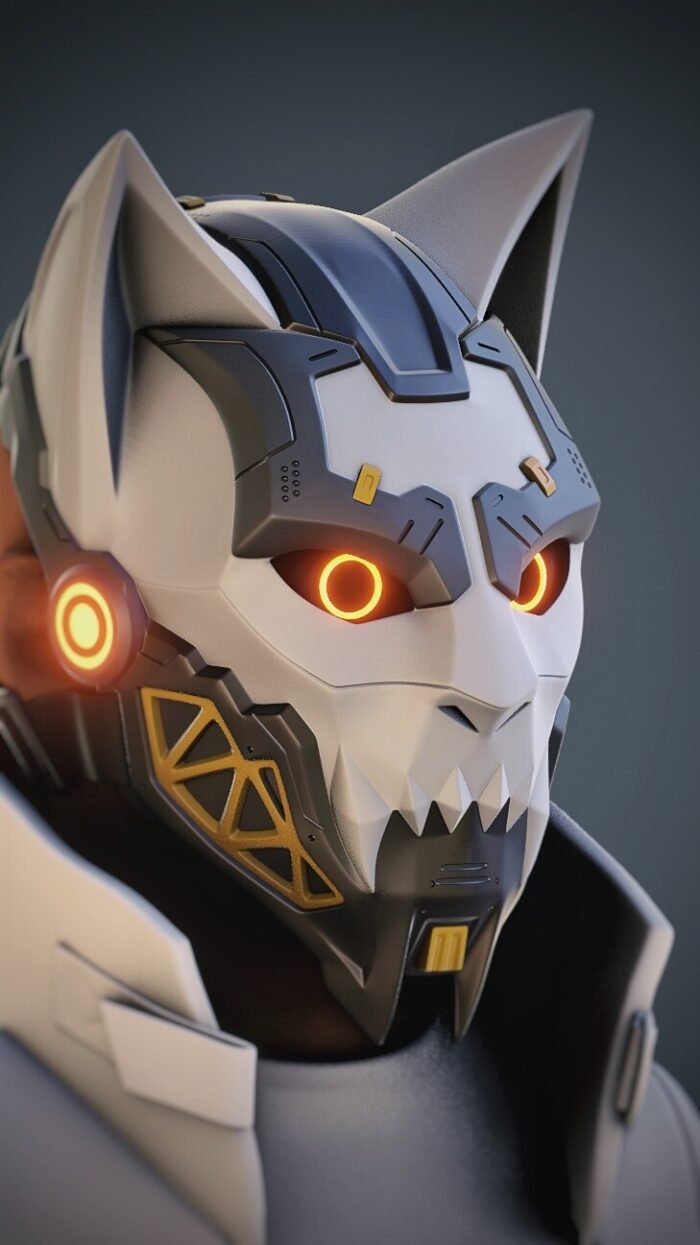 CyberCat - cosplay mask stl file - Image 1