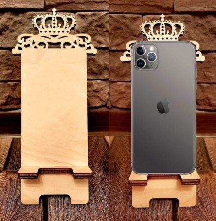 Crown Phone Stand. This cnc files DXF, CDR, SVG, dxf files for cnc, laser cut files, vector files, vector cutting plan, cnc router files