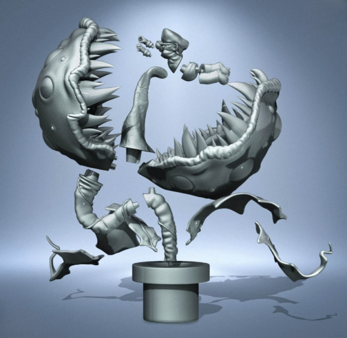 Mario vs piranha plant 3d printing stl files - Image 2