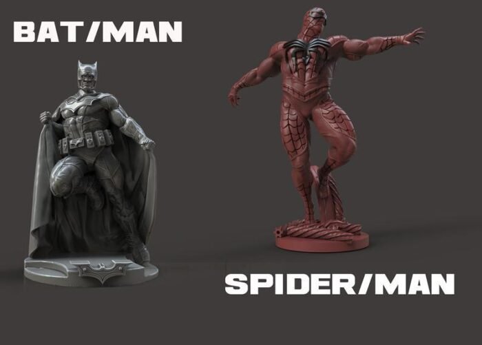 Spiderman/batman en stl, miniaturas en st batman spiderman, stl para impresion 3d - Image 1