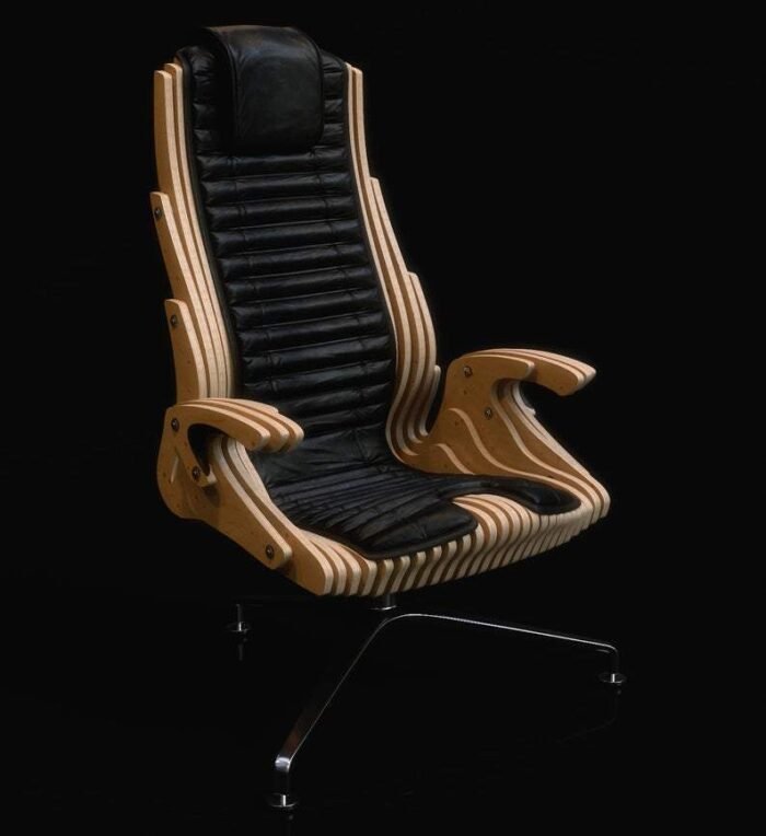 Parametric office chair. This cnc files, DXF, CDR, SVG dxf files for cnc, laser cut files, vector files, vector cutting plan, laser cut, cnc - Image 1