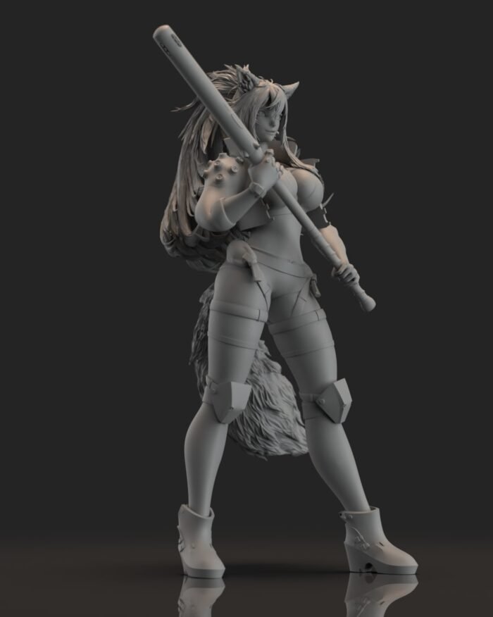 cyberpunk wolf girl 3d print - Image 5