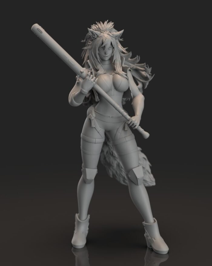 cyberpunk wolf girl 3d print - Image 4