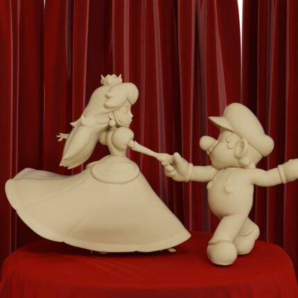Peach dancing with mario 3d printing stl files