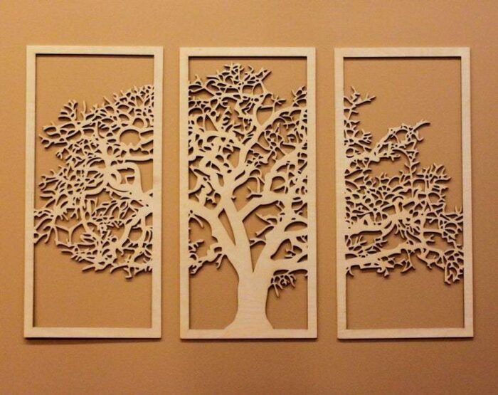 The tree on the wall. This cnc files DXF, CDR, SVG, dxf files for cnc, laser cut files, vector files, vector cutting plan, cnc router files - Image 1