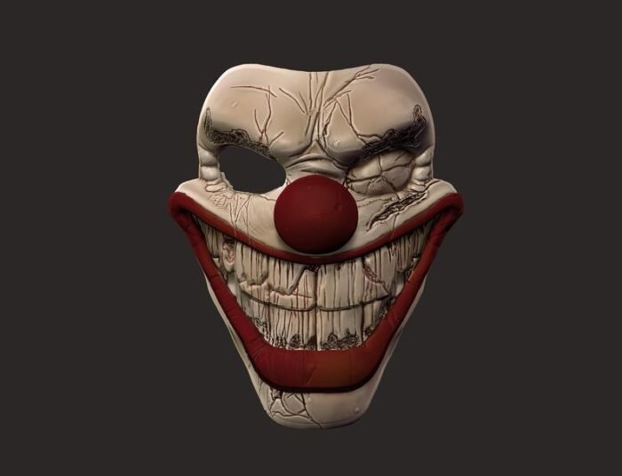 Twisted metal killer clown mask STL File 3d Print File - Image 1